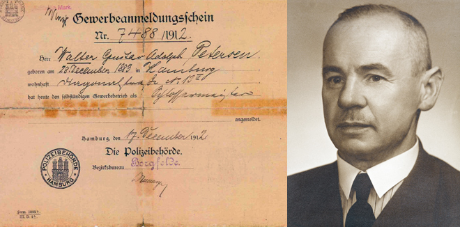 Schlossermeister Walter Gustav Adolph Petersen übernimmt die Firma „Mehrhof ...